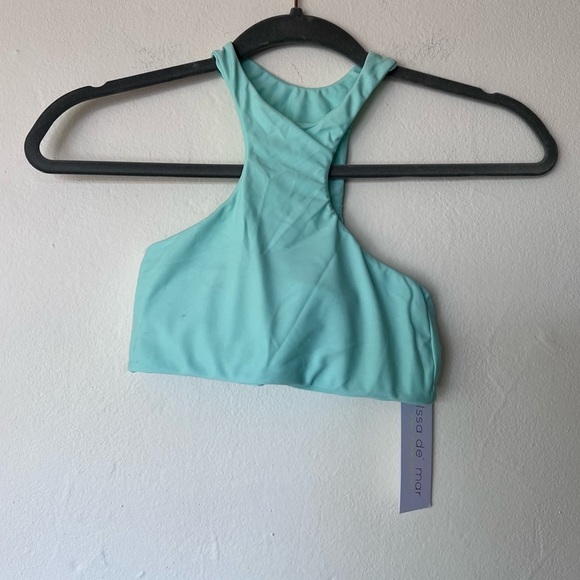 Issa de Mar Blue High Neck Bikini Top - Picture 1 of 4